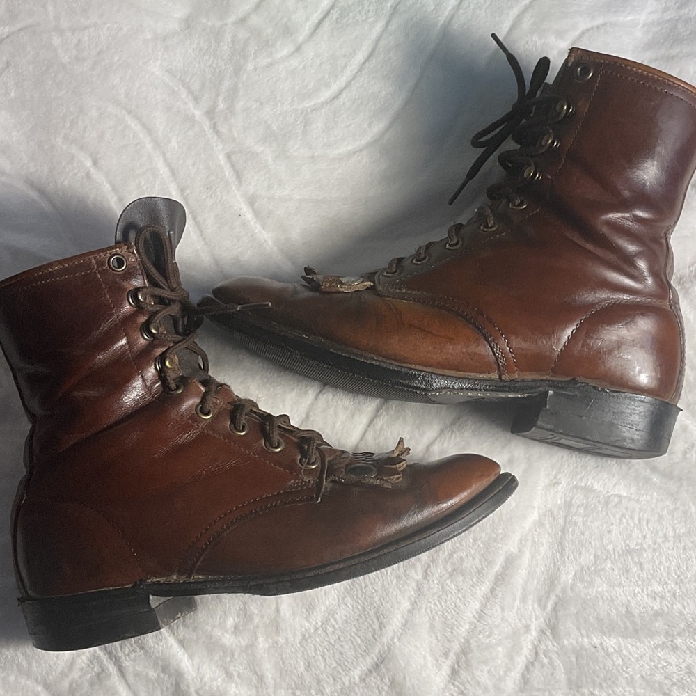 Brahma vintage Brown Leather Heeled Boots